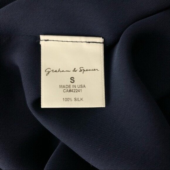 Graham And Spencer 100% Silk Deep V Neck Cocktail Party Dress Small Made In USA - Picture 9 of 10